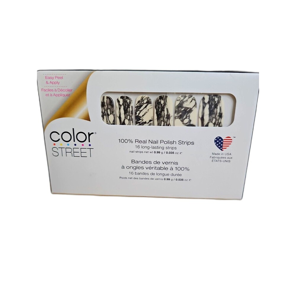Color Street Retired Mystic Marble Nail Polish Strips (White & Black)